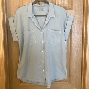 Grey Linen Button Up Shirt